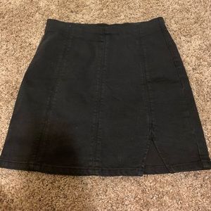 Free People Black Denim Skirt